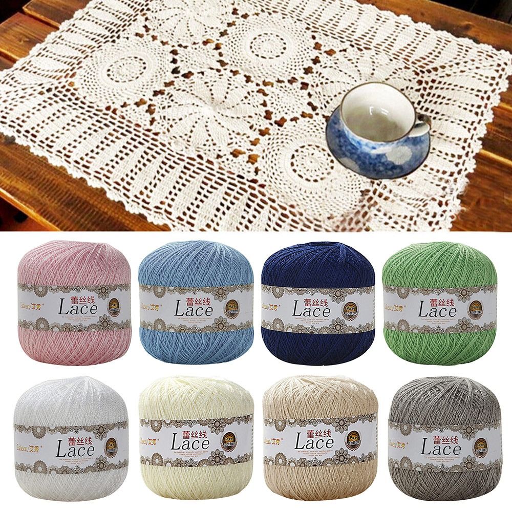 50g/Ball Soft Cotton Lace Yarn - Cotton Embroidery Thread Skeins ulasan dan harga