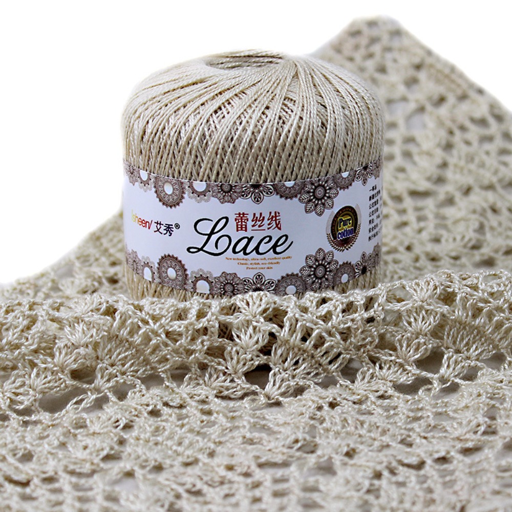 50g/Ball Soft Cotton Lace Yarn - Cotton Embroidery Thread Skeins ulasan dan harga