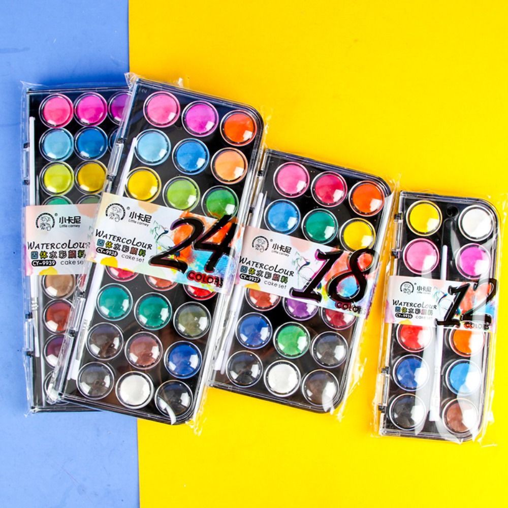 12/18/24/36Colors Solid Waterc - Watercolor Paint Set Solid Pigment ulasan dan harga