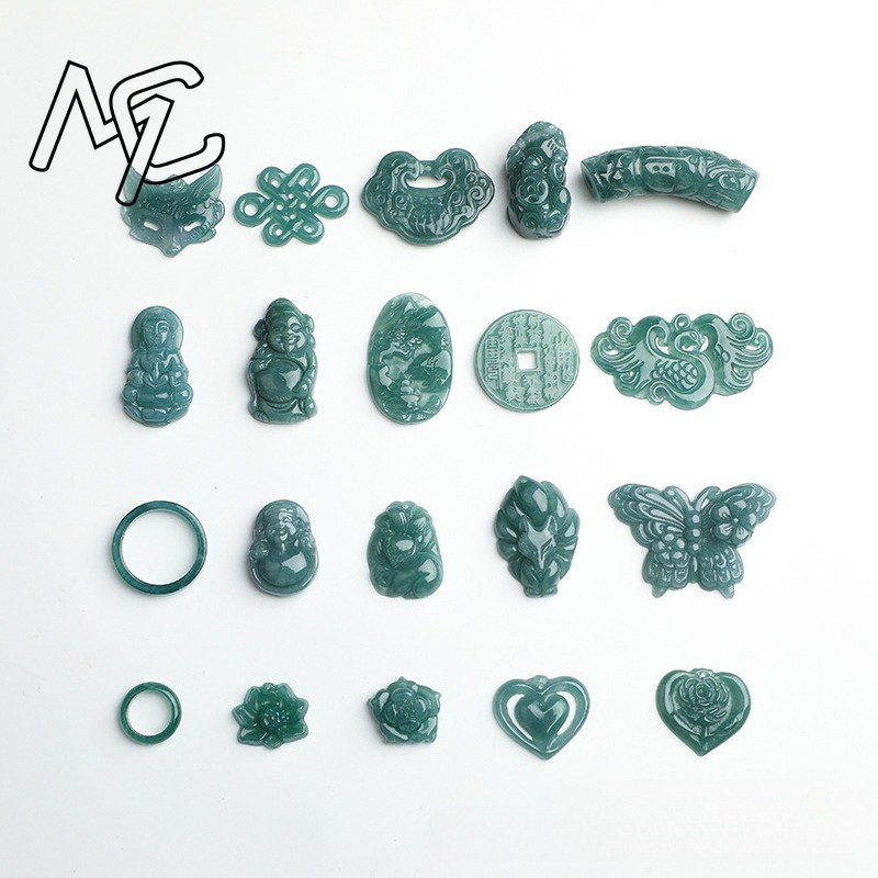 2PC Natural Blue Water Jadeite - Beading ulasan dan harga