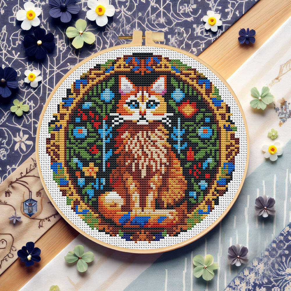 DIY Cross Stitch Cat Animal 11 - Cotton Embroidery Thread Skeins ulasan dan harga
