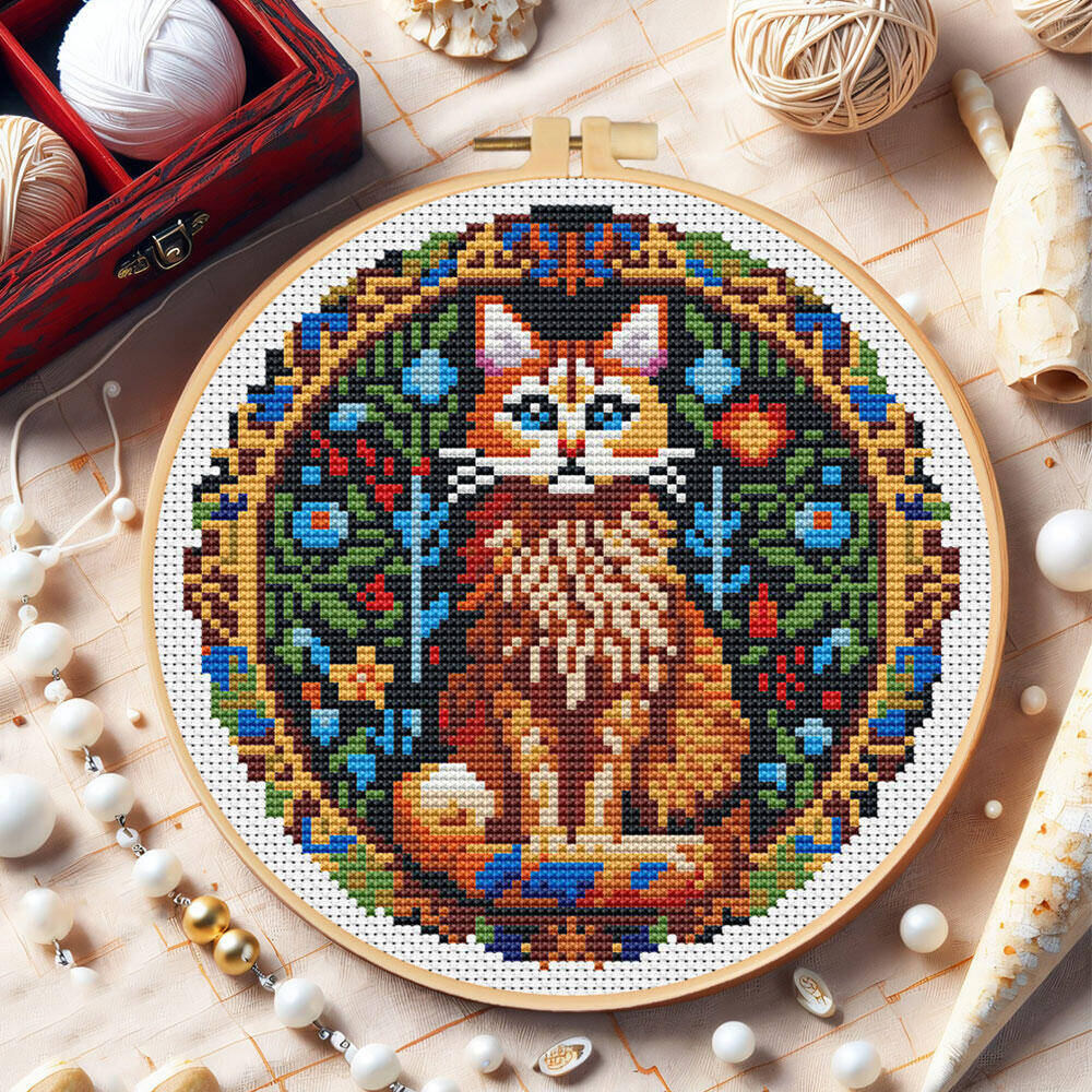DIY Cross Stitch Cat Animal 11 - Cotton Embroidery Thread Skeins ulasan dan harga