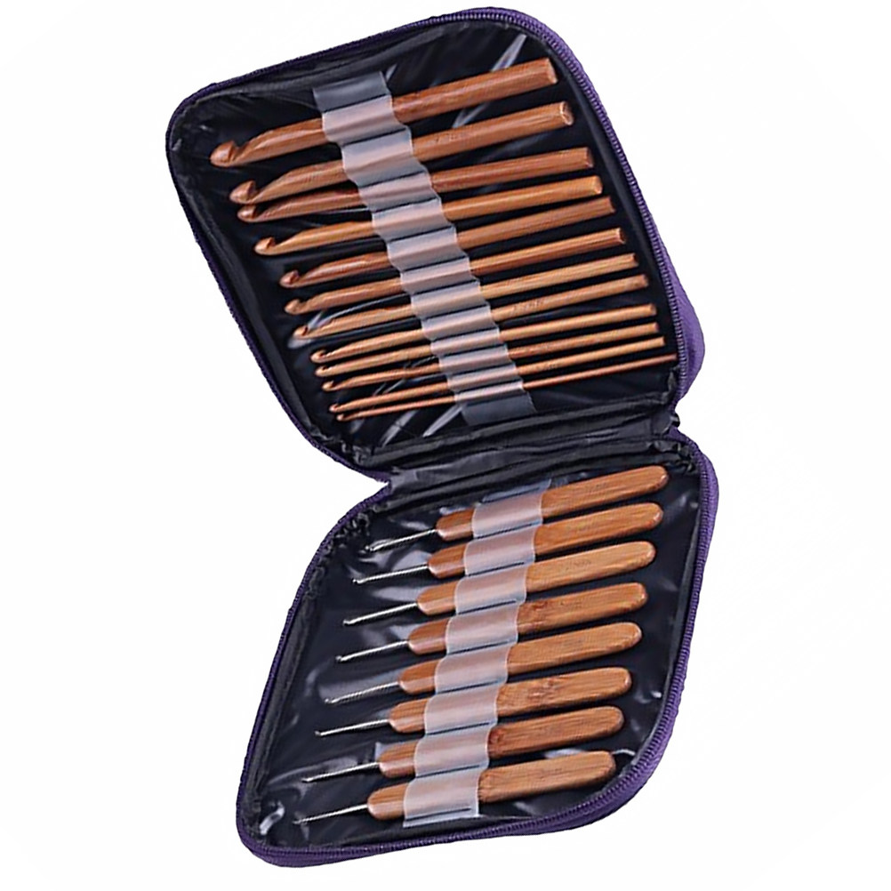 1Set Bamboo Wood Crochet Hook  - Wooden Crochet Hooks Ergonomic Handle ulasan dan harga