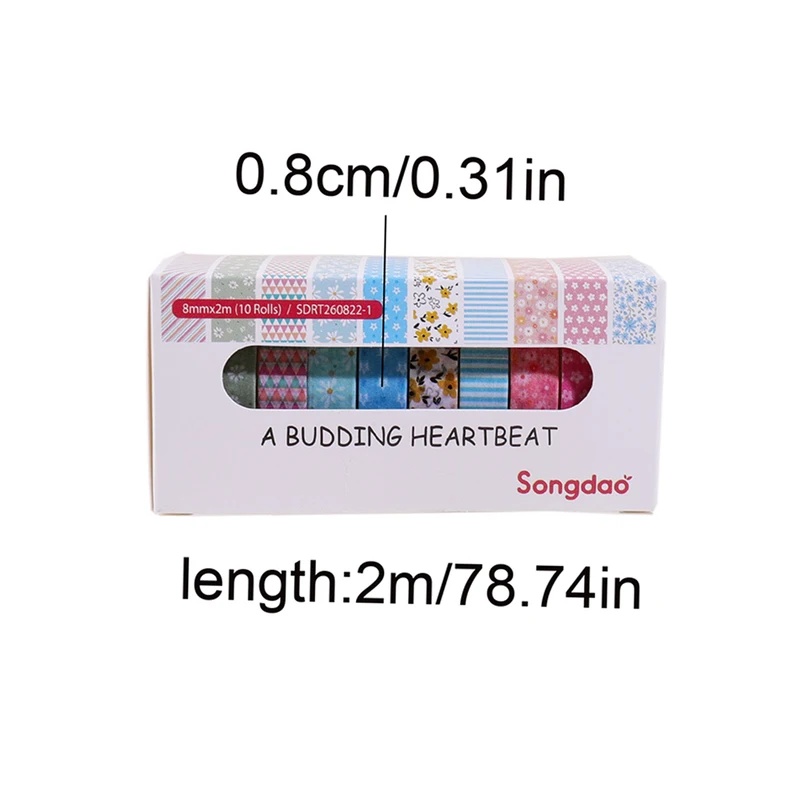 10 Rolls Floral Pastel Washi T - Scrapbooking ulasan dan harga