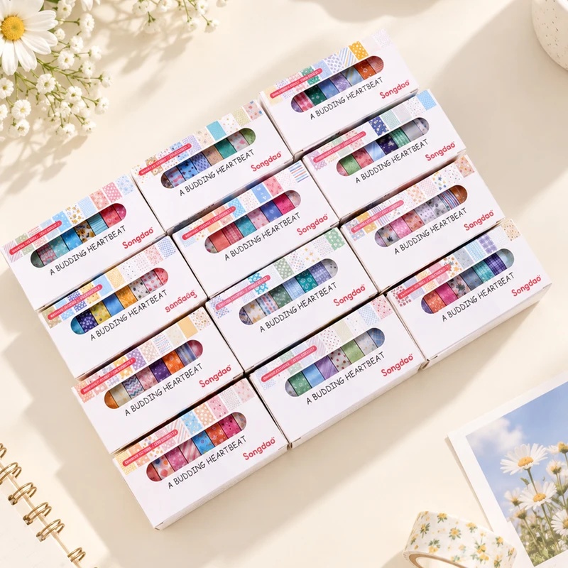 10 Rolls Floral Pastel Washi T - Scrapbooking ulasan dan harga